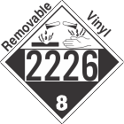 Corrosive Class 8 UN2226 Removable Vinyl DOT Placard