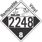Corrosive Class 8 UN2248 Removable Vinyl DOT Placard