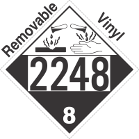 Corrosive Class 8 UN2248 Removable Vinyl DOT Placard