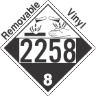 Corrosive Class 8 UN2258 Removable Vinyl DOT Placard