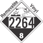 Corrosive Class 8 UN2264 Removable Vinyl DOT Placard
