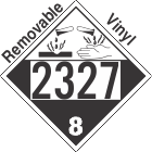 Corrosive Class 8 UN2327 Removable Vinyl DOT Placard