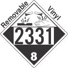 Corrosive Class 8 UN2331 Removable Vinyl DOT Placard
