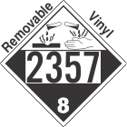 Corrosive Class 8 UN2357 Removable Vinyl DOT Placard