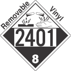 Corrosive Class 8 UN2401 Removable Vinyl DOT Placard