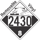 Corrosive Class 8 UN2430 Removable Vinyl DOT Placard