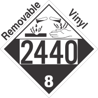 Corrosive Class 8 UN2440 Removable Vinyl DOT Placard