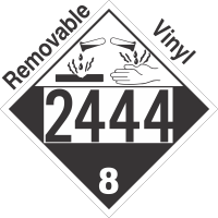 Corrosive Class 8 UN2444 Removable Vinyl DOT Placard