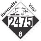 Corrosive Class 8 UN2475 Removable Vinyl DOT Placard
