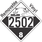 Corrosive Class 8 UN2502 Removable Vinyl DOT Placard