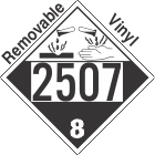 Corrosive Class 8 UN2507 Removable Vinyl DOT Placard