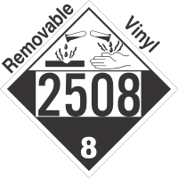 Corrosive Class 8 UN2508 Removable Vinyl DOT Placard