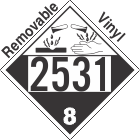 Corrosive Class 8 UN2531 Removable Vinyl DOT Placard