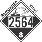 Corrosive Class 8 UN2564 Removable Vinyl DOT Placard