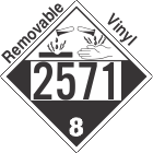 Corrosive Class 8 UN2571 Removable Vinyl DOT Placard