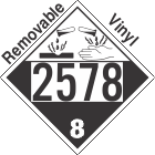 Corrosive Class 8 UN2578 Removable Vinyl DOT Placard