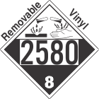 Corrosive Class 8 UN2580 Removable Vinyl DOT Placard