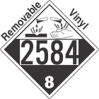 Corrosive Class 8 UN2584 Removable Vinyl DOT Placard