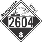 Corrosive Class 8 UN2604 Removable Vinyl DOT Placard
