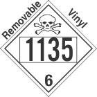 Poison Toxic Class 6.1 UN1135 Removable Vinyl DOT Placard