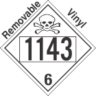 Poison Toxic Class 6.1 UN1143 Removable Vinyl DOT Placard
