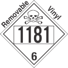 Poison Toxic Class 6.1 UN1181 Removable Vinyl DOT Placard