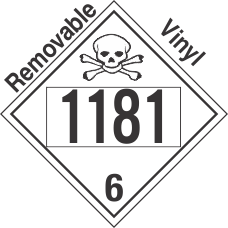 Poison Toxic Class 6.1 UN1181 Removable Vinyl DOT Placard