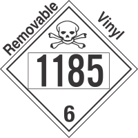 Poison Toxic Class 6.1 UN1185 Removable Vinyl DOT Placard