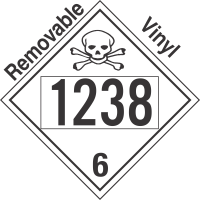 Poison Toxic Class 6.1 UN1238 Removable Vinyl DOT Placard