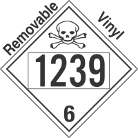 Poison Toxic Class 6.1 UN1239 Removable Vinyl DOT Placard