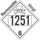 Poison Toxic Class 6.1 UN1251 Removable Vinyl DOT Placard