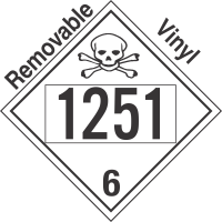 Poison Toxic Class 6.1 UN1251 Removable Vinyl DOT Placard