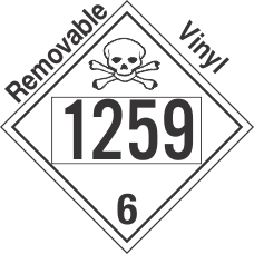 Poison Toxic Class 6.1 UN1259 Removable Vinyl DOT Placard