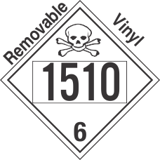 Poison Toxic Class 6.1 UN1510 Removable Vinyl DOT Placard