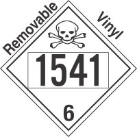 Poison Toxic Class 6.1 UN1541 Removable Vinyl DOT Placard