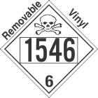 Poison Toxic Class 6.1 UN1546 Removable Vinyl DOT Placard