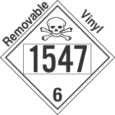 Poison Toxic Class 6.1 UN1547 Removable Vinyl DOT Placard