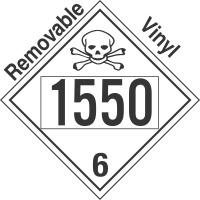 Poison Toxic Class 6.1 UN1550 Removable Vinyl DOT Placard