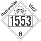 Poison Toxic Class 6.1 UN1553 Removable Vinyl DOT Placard