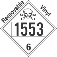 Poison Toxic Class 6.1 UN1553 Removable Vinyl DOT Placard