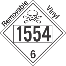 Poison Toxic Class 6.1 UN1554 Removable Vinyl DOT Placard