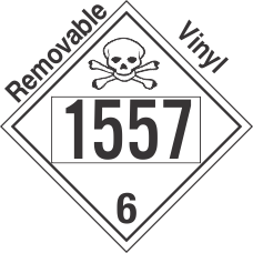 Poison Toxic Class 6.1 UN1557 Removable Vinyl DOT Placard