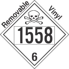 Poison Toxic Class 6.1 UN1558 Removable Vinyl DOT Placard