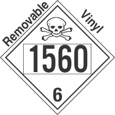 Poison Toxic Class 6.1 UN1560 Removable Vinyl DOT Placard