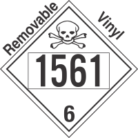 Poison Toxic Class 6.1 UN1561 Removable Vinyl DOT Placard