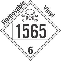 Poison Toxic Class 6.1 UN1565 Removable Vinyl DOT Placard