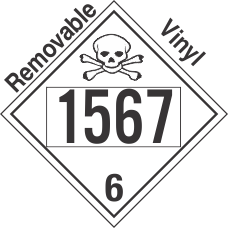 Poison Toxic Class 6.1 UN1567 Removable Vinyl DOT Placard