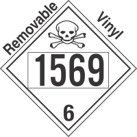 Poison Toxic Class 6.1 UN1569 Removable Vinyl DOT Placard