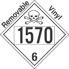 Poison Toxic Class 6.1 UN1570 Removable Vinyl DOT Placard