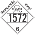 Poison Toxic Class 6.1 UN1572 Removable Vinyl DOT Placard